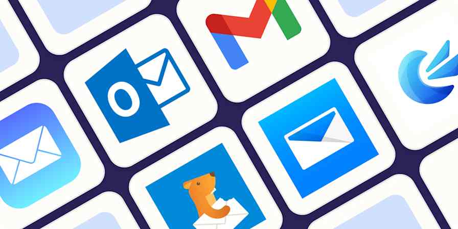 Hero image with the logos of the best iPhone email apps