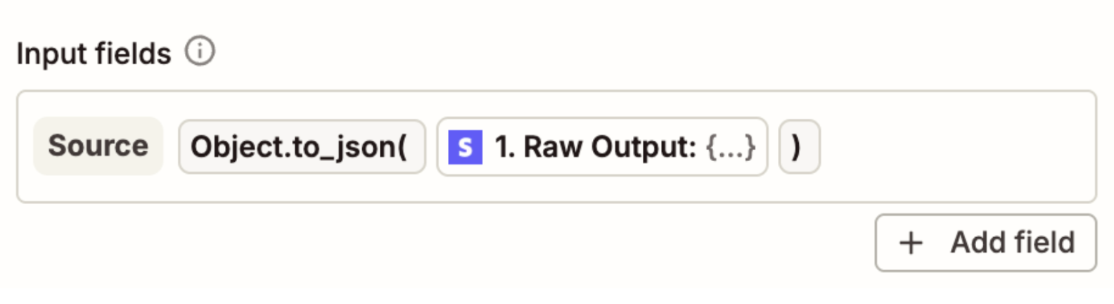 The input fields with data from the Stripe trigger