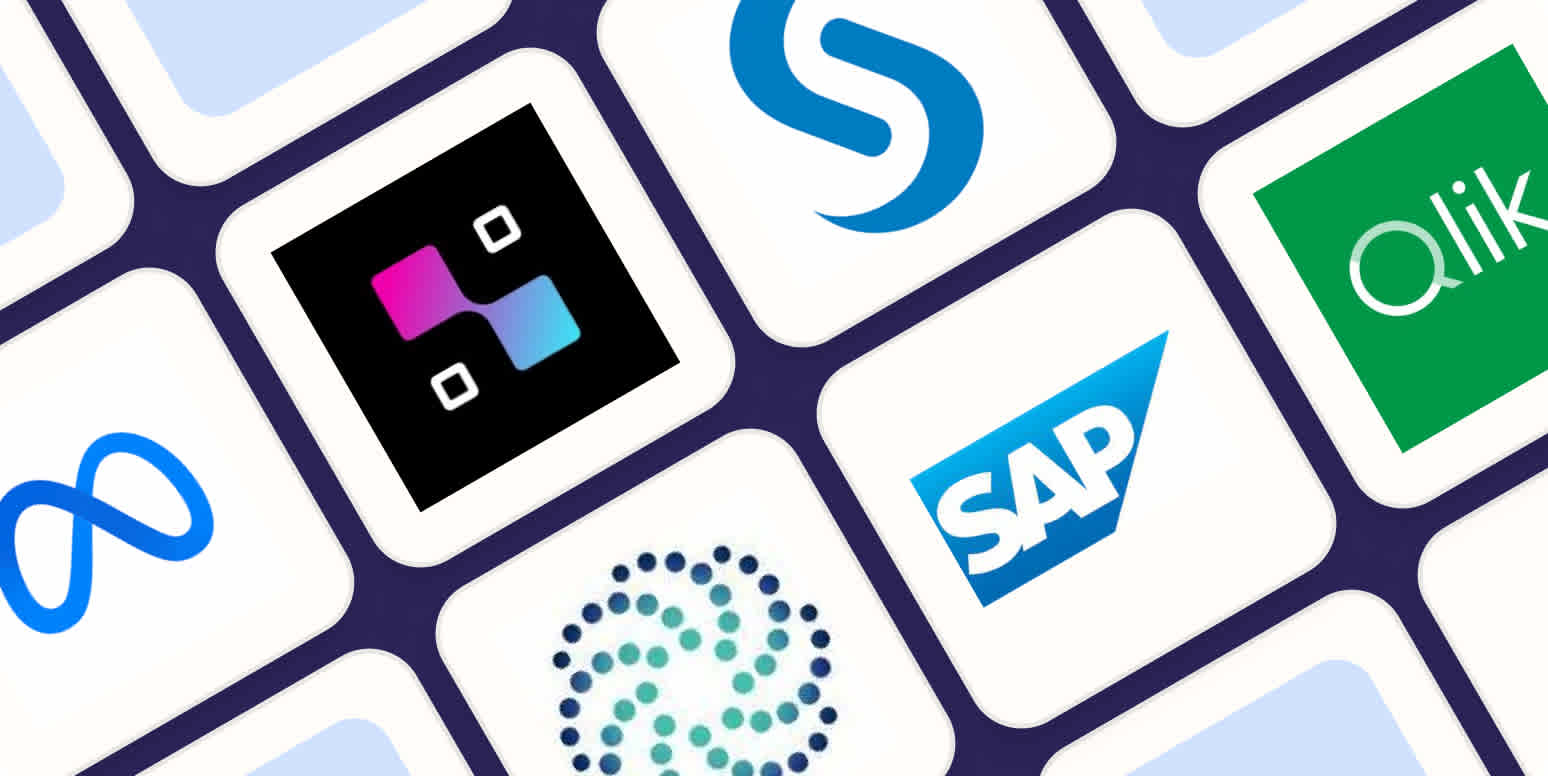 Hero image with the logos of the best predictive analytics software