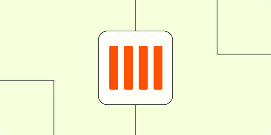 Hero image with an icon of four vertical lines