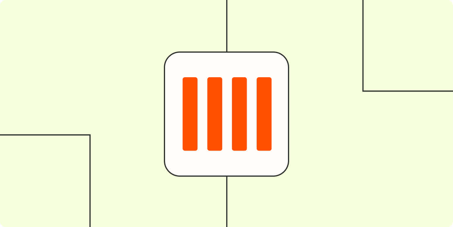Hero image with an icon of four vertical lines