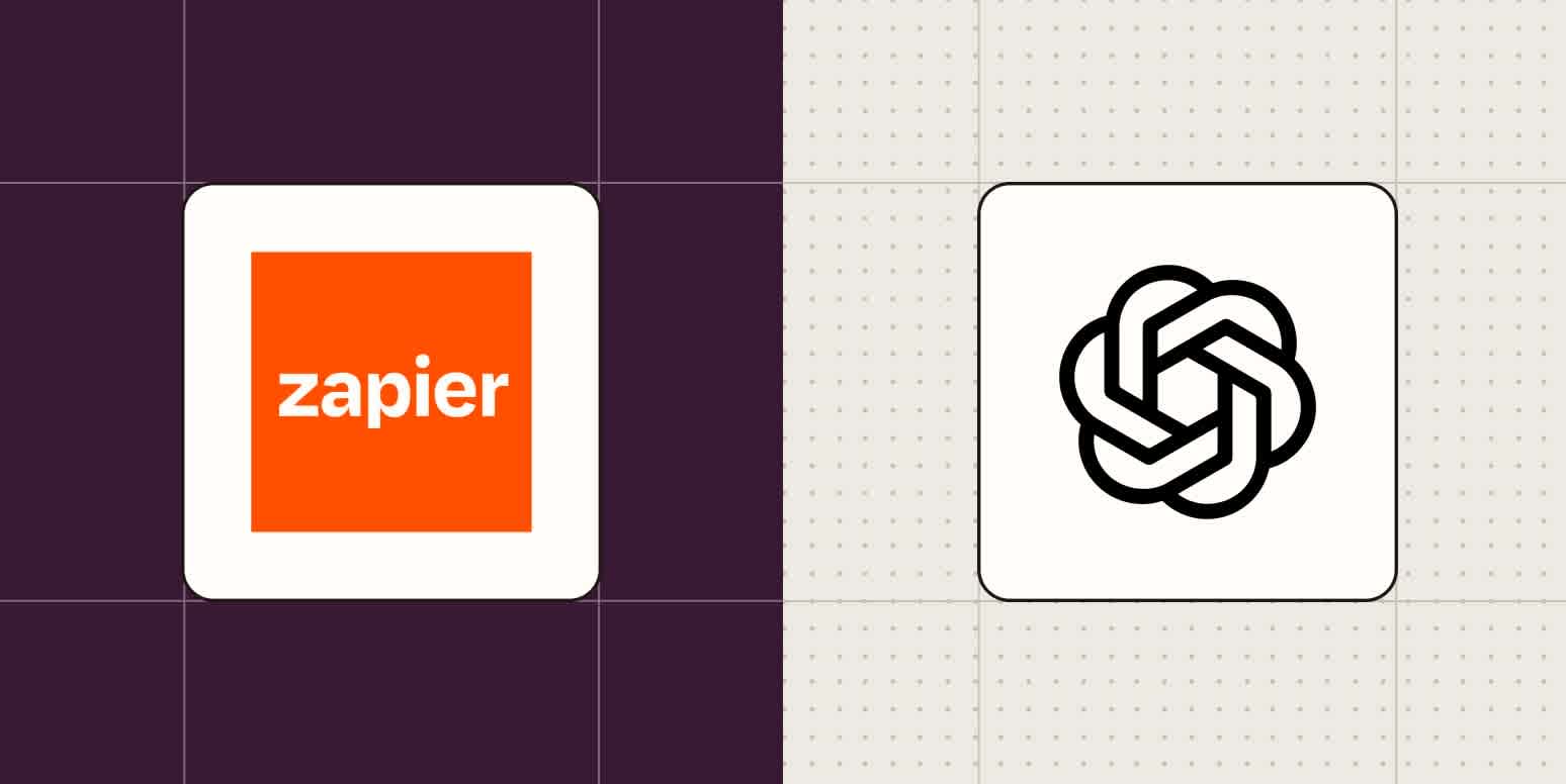 The Zapier logo and OpenAI logo next to each other