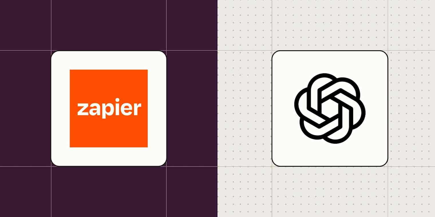 The Zapier logo and OpenAI logo next to each other