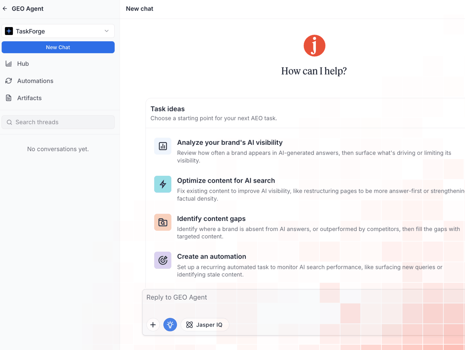 Jasper AI's GEO hub