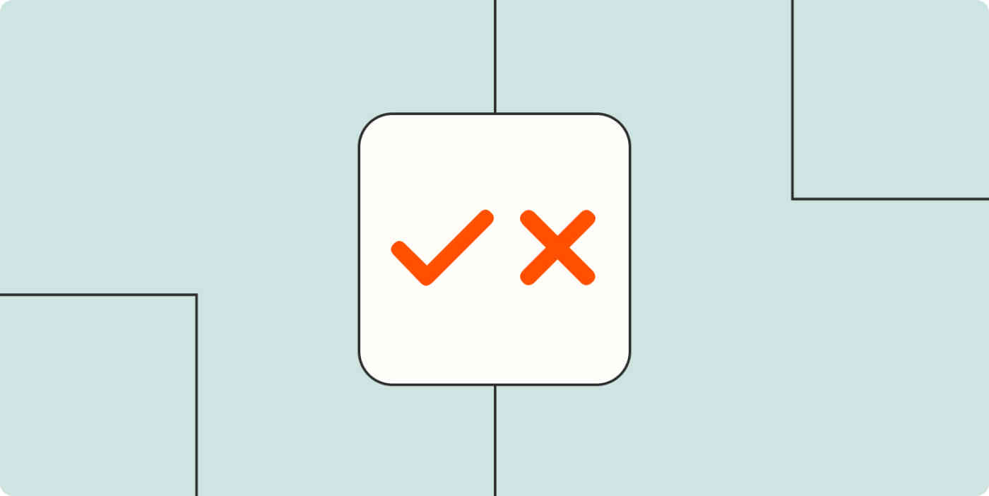 Hero image with a checkmark and X mark