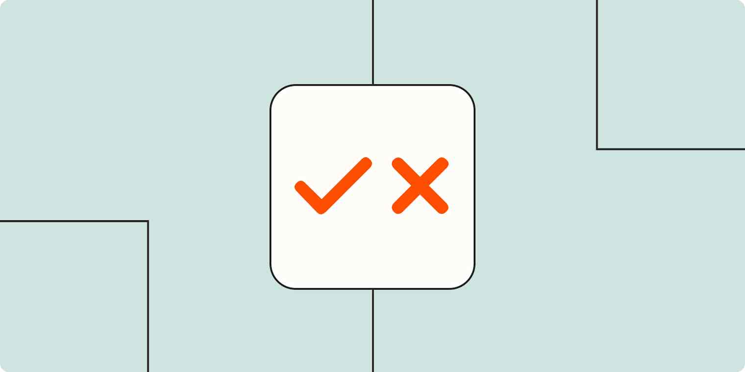 Hero image with a checkmark and X mark