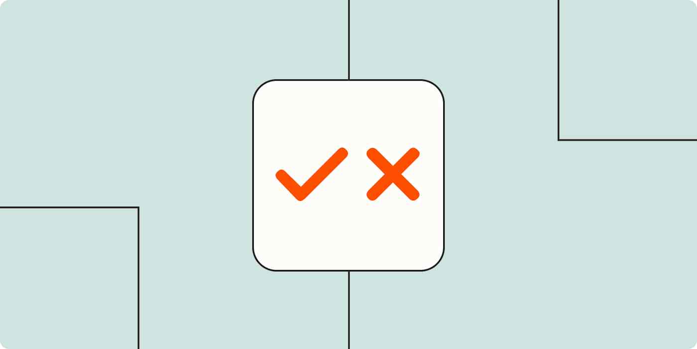 Hero image with a checkmark and X mark