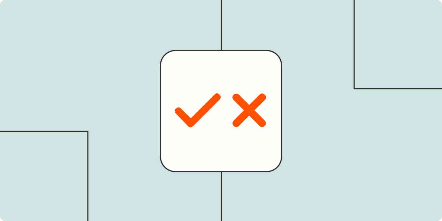 Hero image with a checkmark and X mark