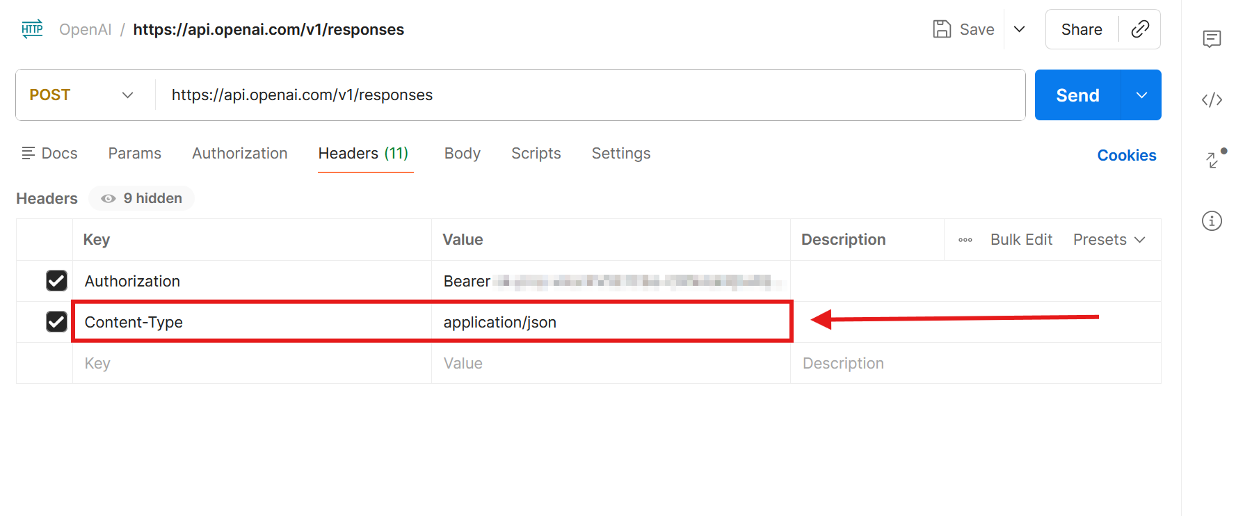Adding Content-Type to Postman