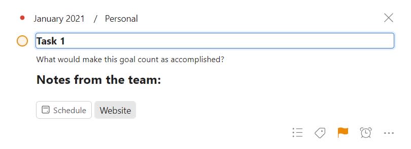 Adding descriptions to goals in Todoist