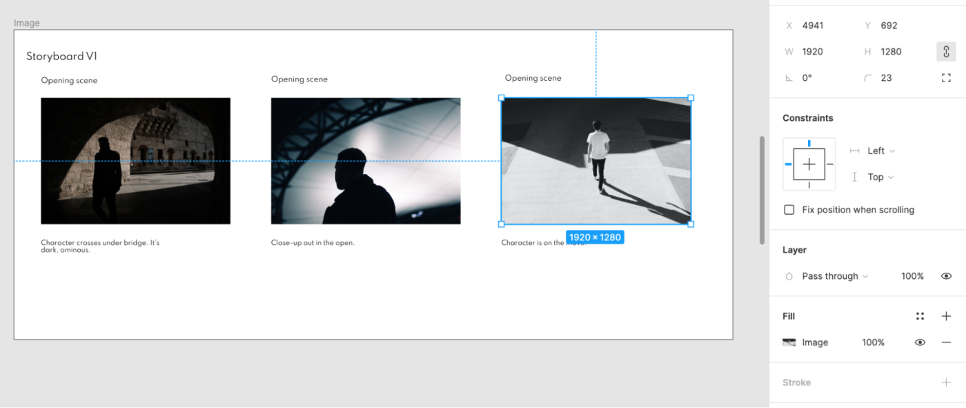 Adding images to the storyboard