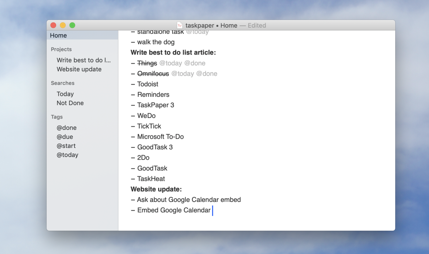 macbook to do list