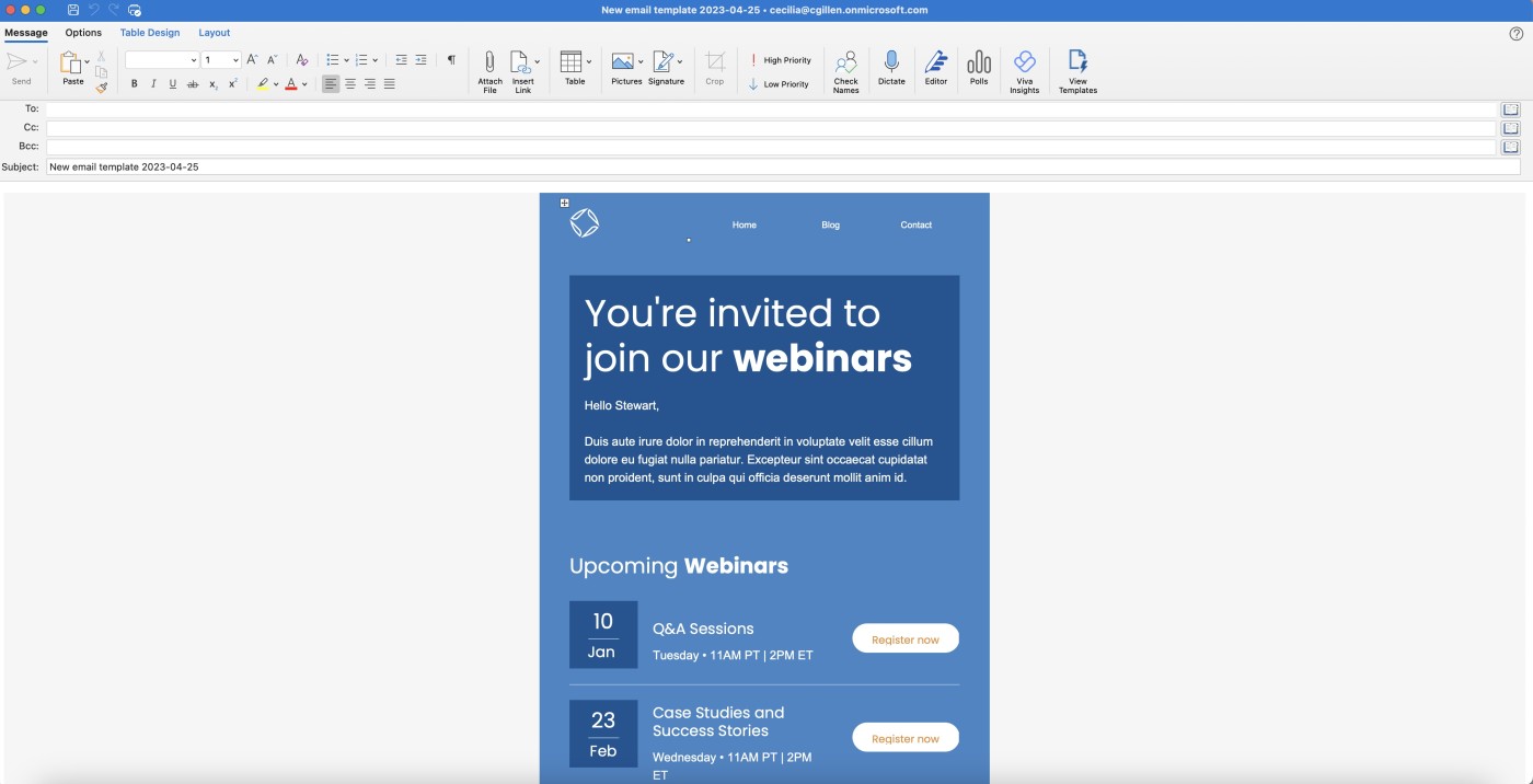 How to create a newsletter in Outlook Zapier
