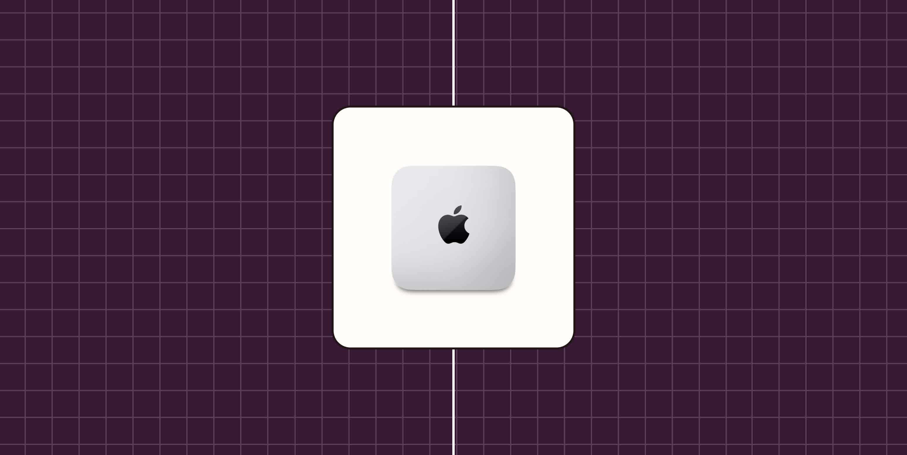 Hero image with the Apple logo on a Mac