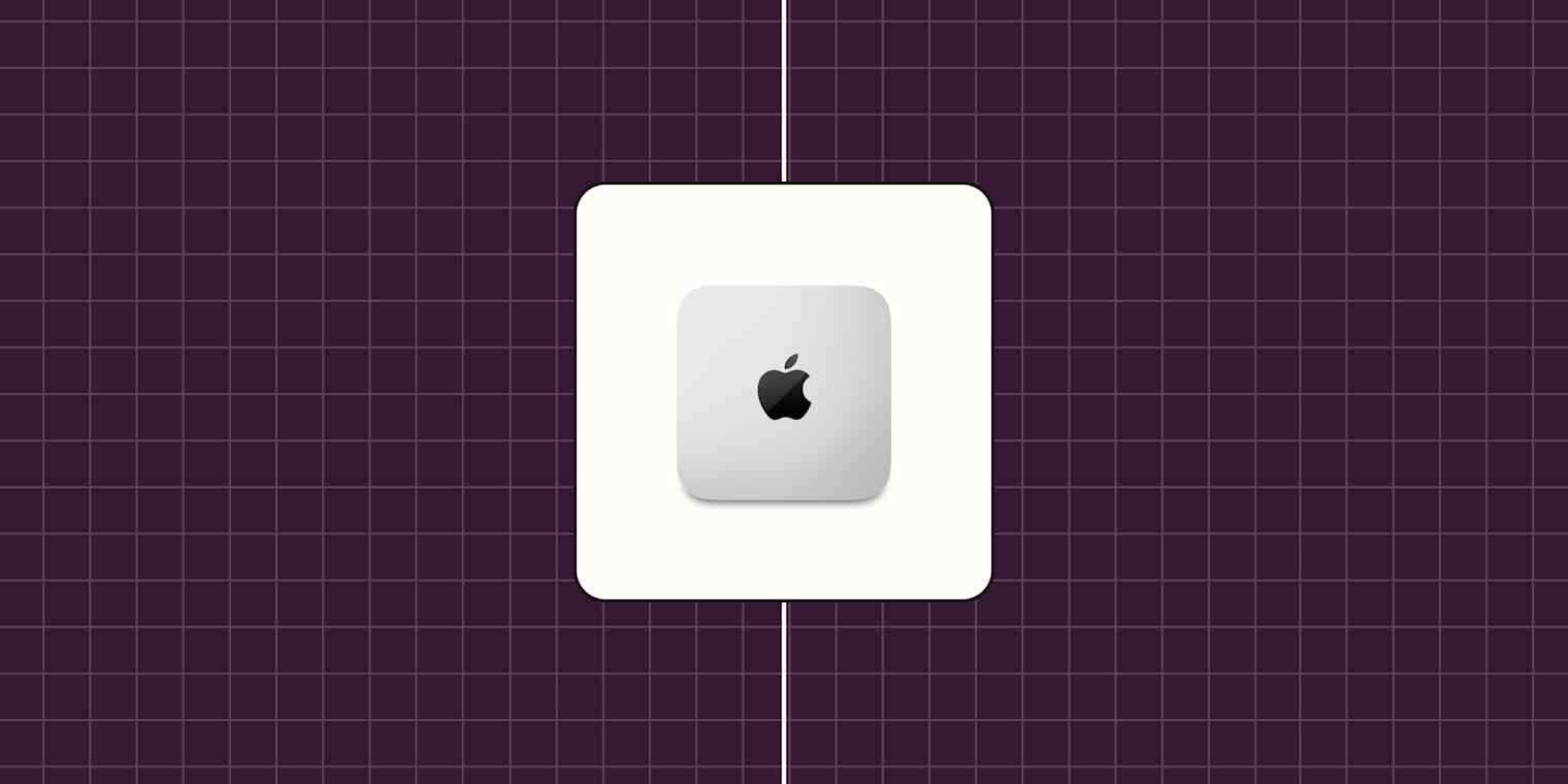 Hero image with the Apple logo on a Mac