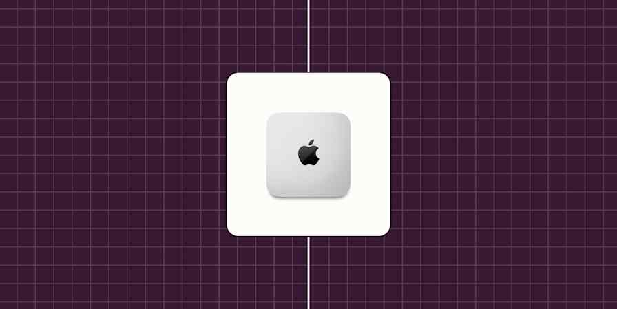Hero image with the Apple logo on a Mac