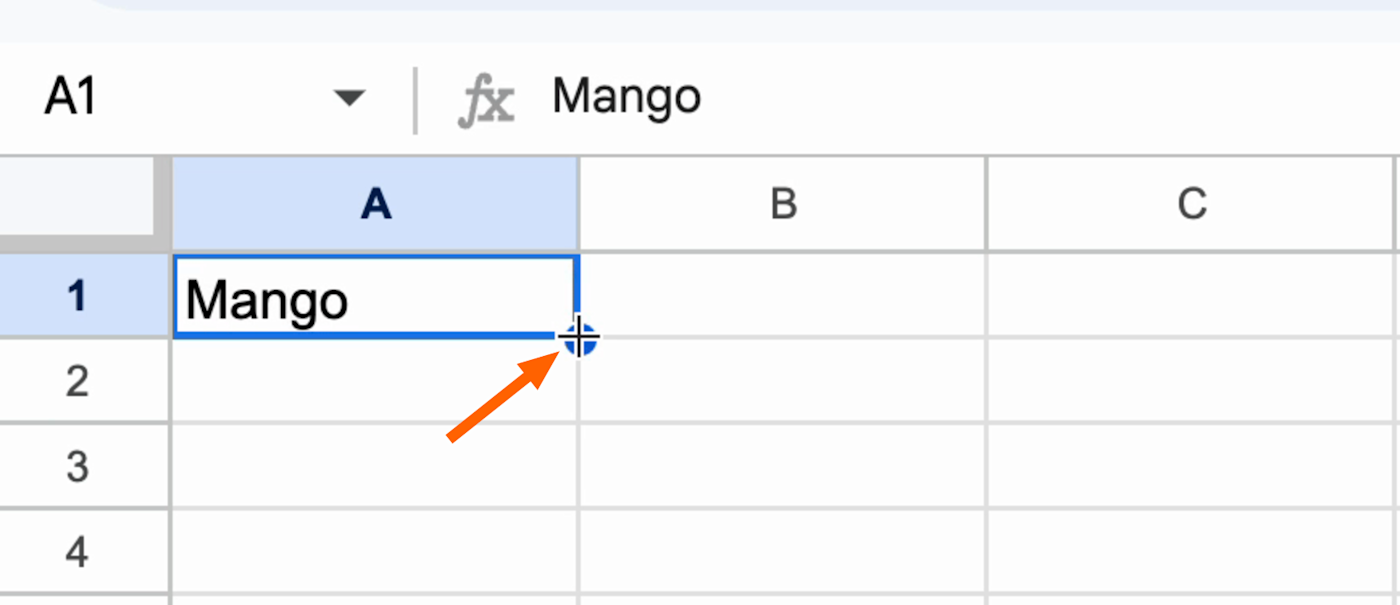 Fill handle in the bottom-right corner of a Google Sheets cell.