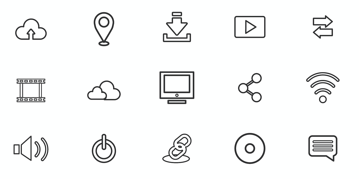 Icons of various types of technological distractions