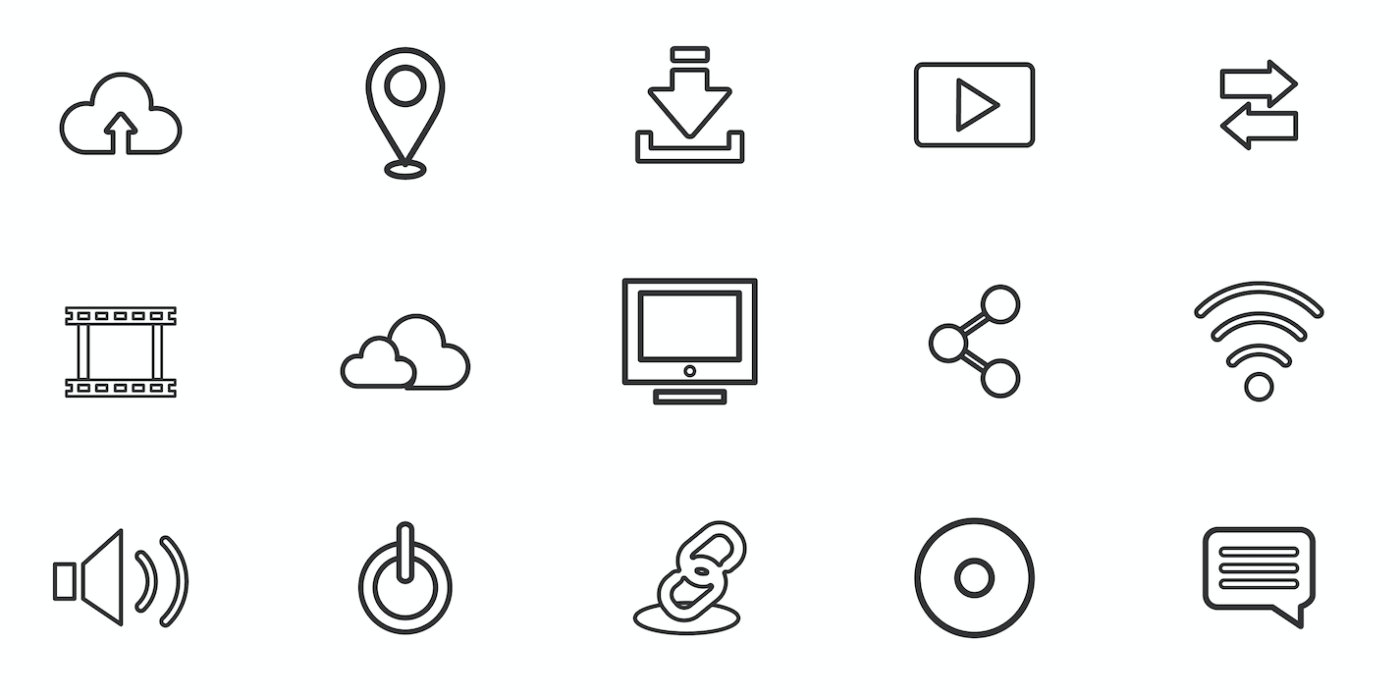 Icons of various types of technological distractions