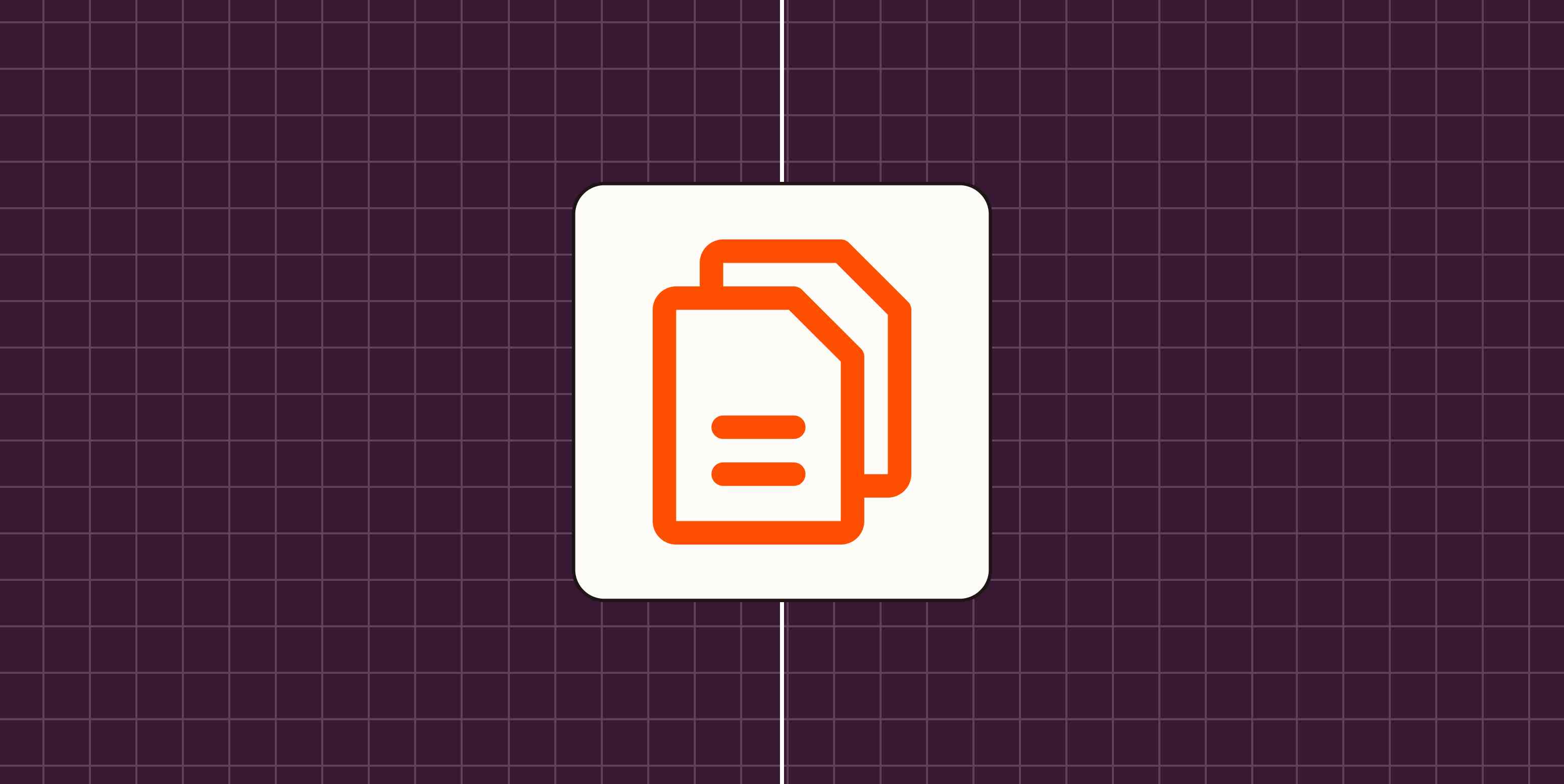 Icons of documents against a dark purple checkered background.