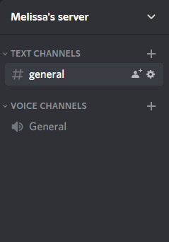 A screenshot of the channels sidebar in Discord