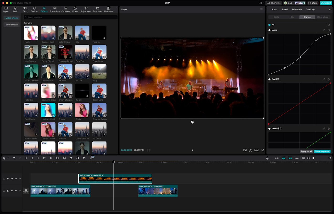 CapCut, our pick for the best free easy-to-use video editor with added depth