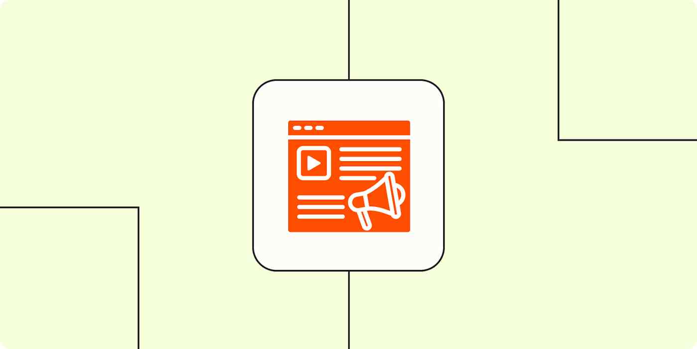 Hero image with an icon representing content marketing