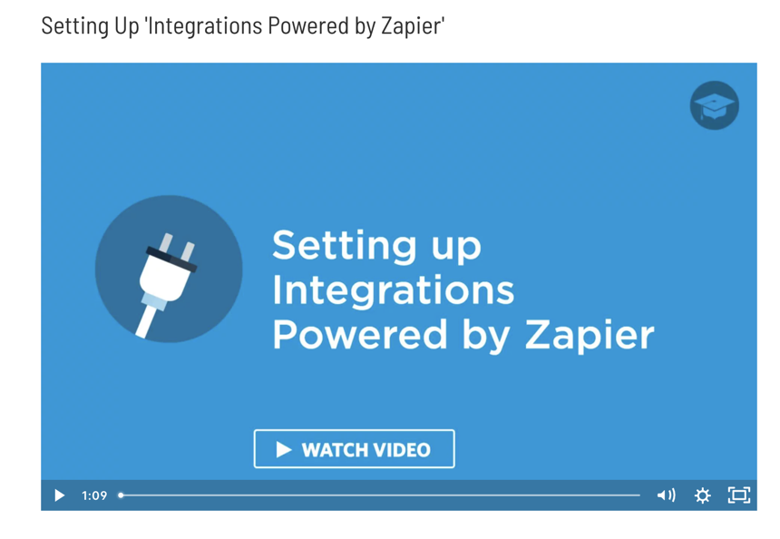 Zapier presented in the Unbounce Knowledge Base