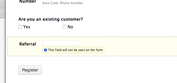 JotForm Hidden Fields example