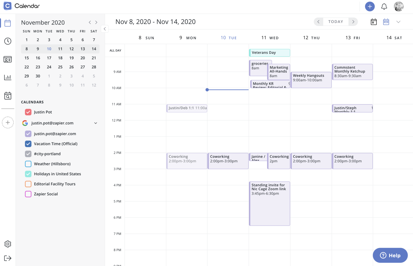 Calendar, our pick for the best calendar app for scheduling external appointments