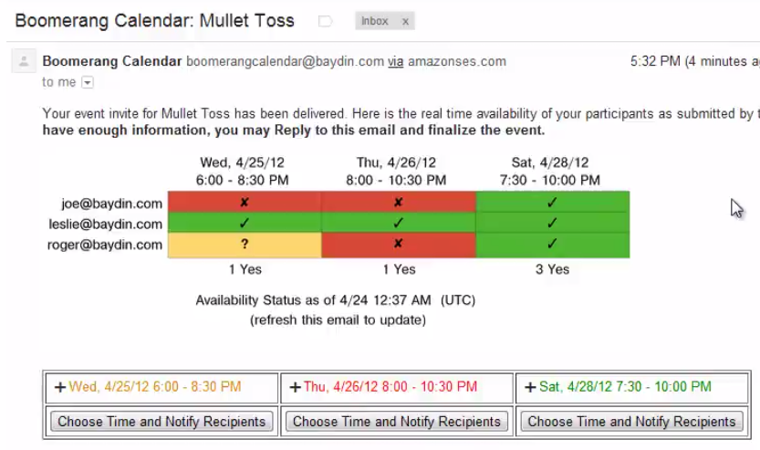Boomerang Calendar group scheduling example