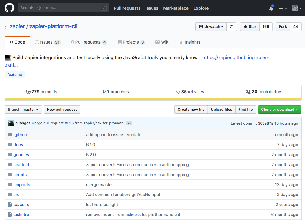 GitHub screenshot