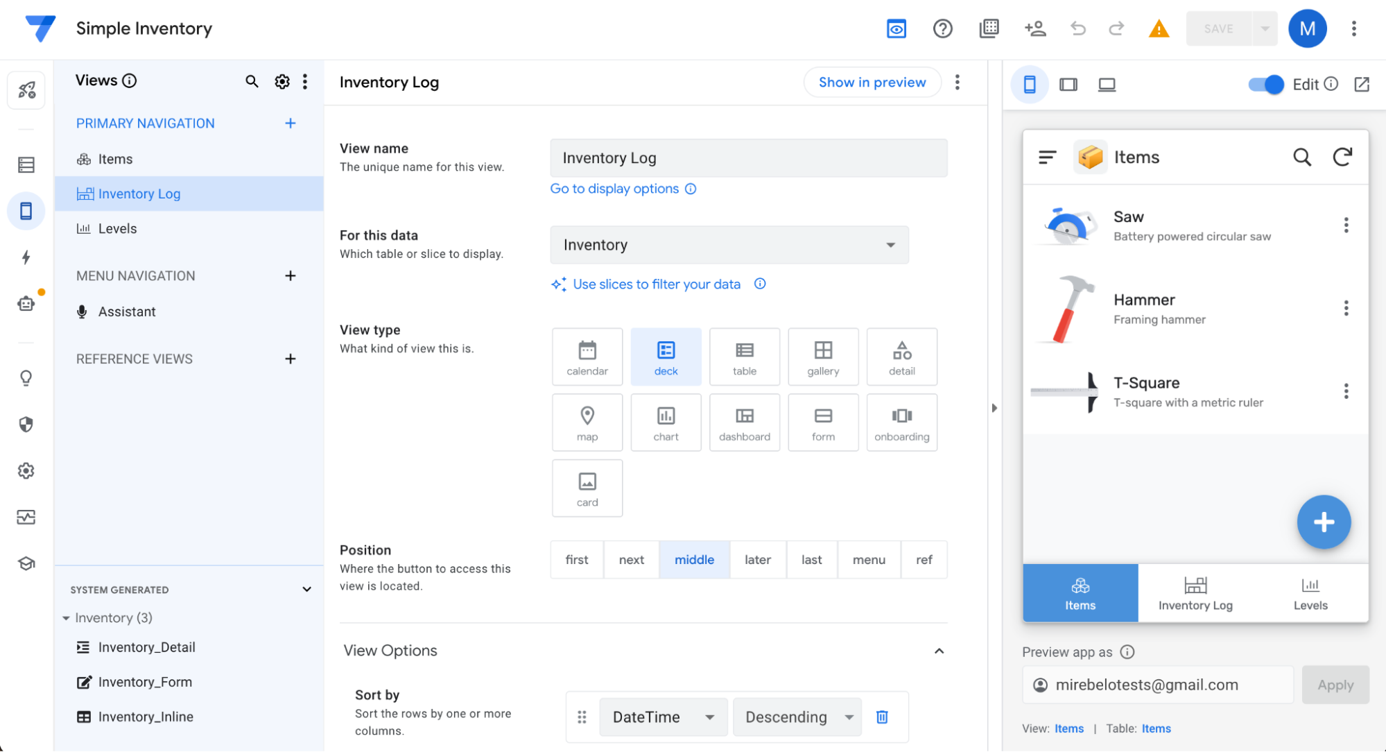 AppSheet, our pick for the best internal app builder for starting from a spreadsheet