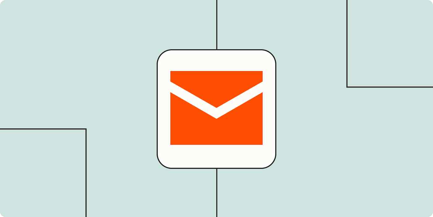 Hero image of an envelope on a light blue background to illustrate emails