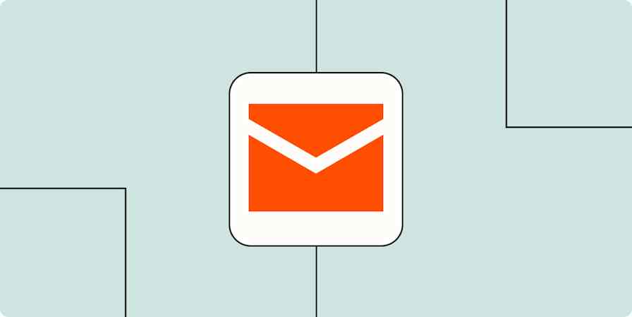 Hero image of an envelope on a light blue background to illustrate emails