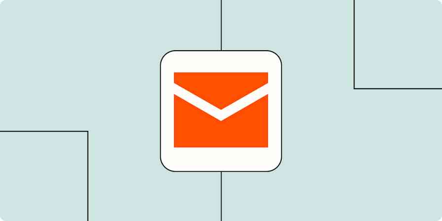 Hero image of an envelope on a light blue background to illustrate emails