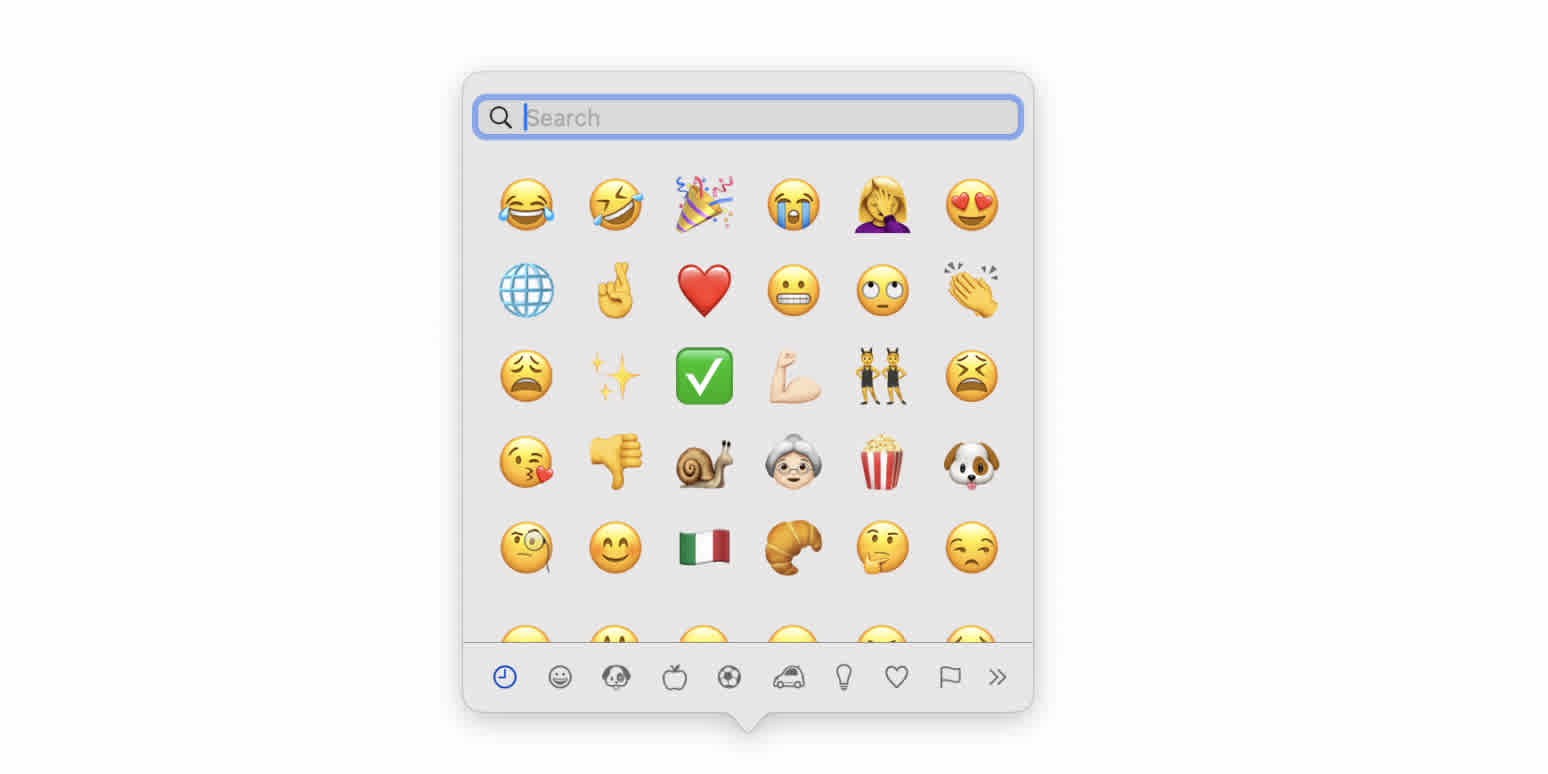 A hero image with the Mac emoji keyboard