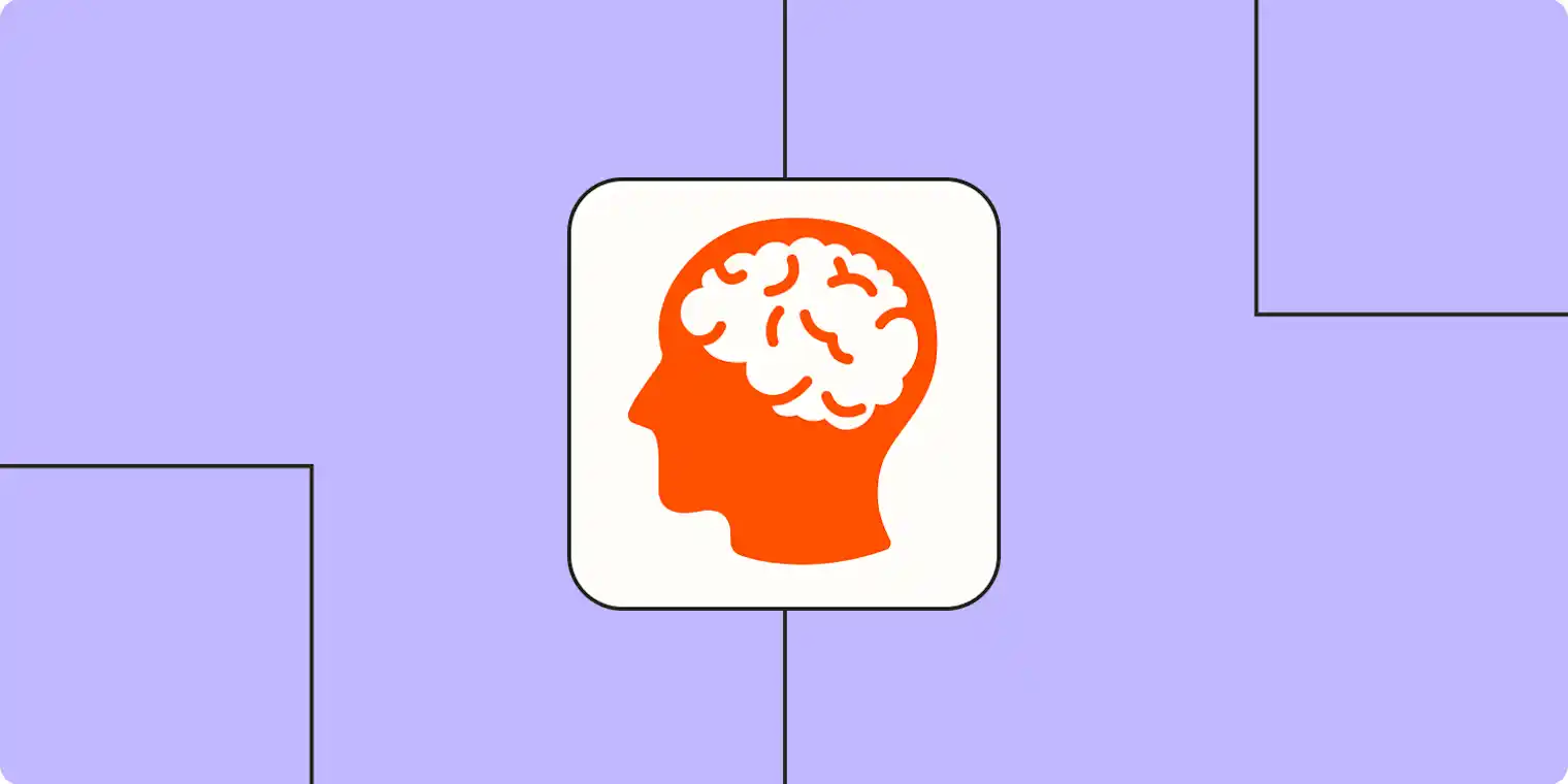 A hero image of a brain over a purple background