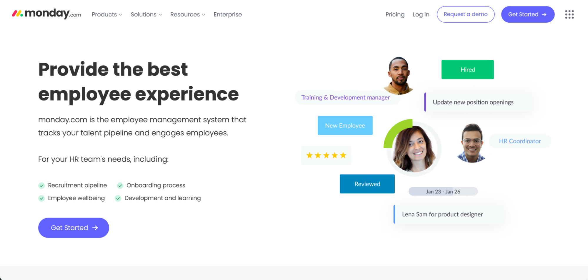 monday.com, our pick for the best employee management software for workflow management