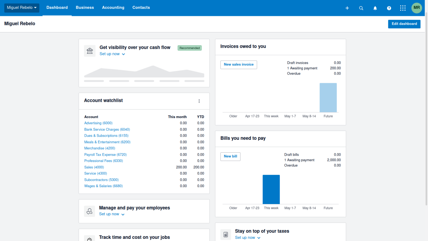 Xero, our pick for the best accounting software for project tracking