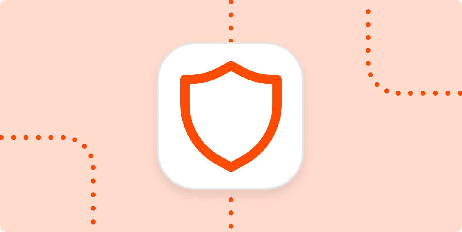 A hero image with a shield icon representing security