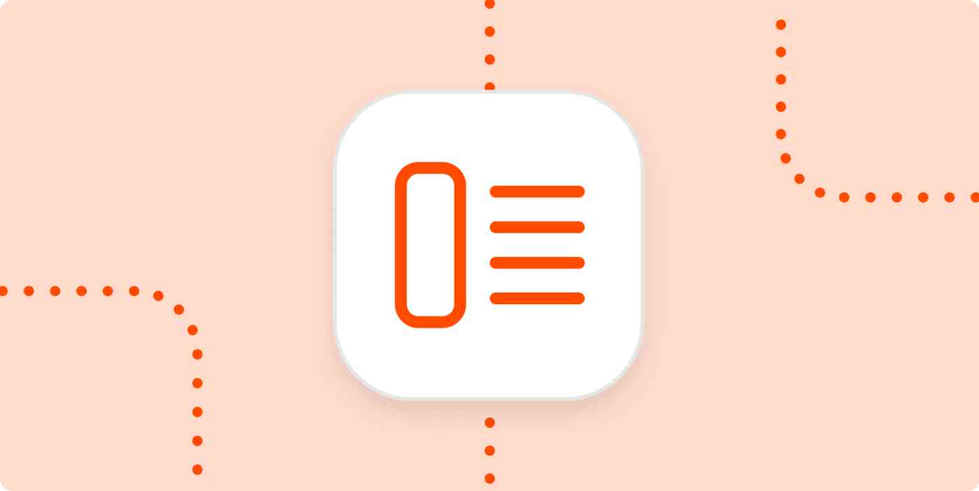 Hero image icon for product on a page with a rectangle and lines next to it