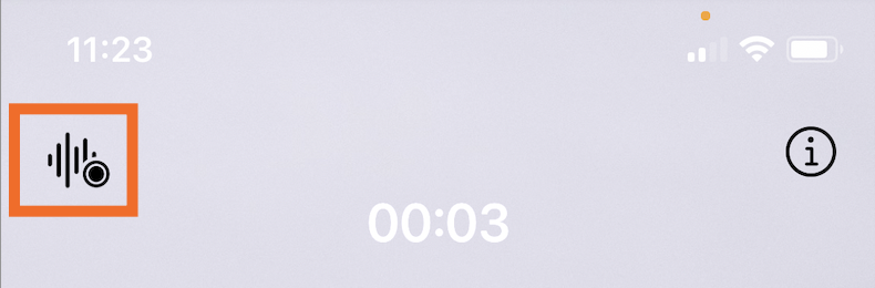 Call recording icon on an iPhone screen. 