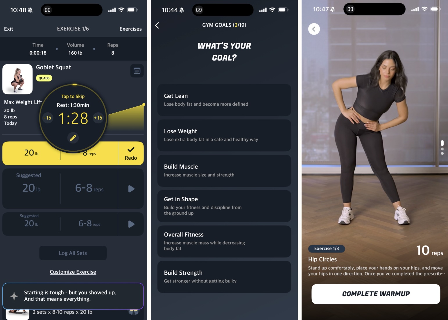 Gymverse, our pick for the best fitness app for strength training beginners