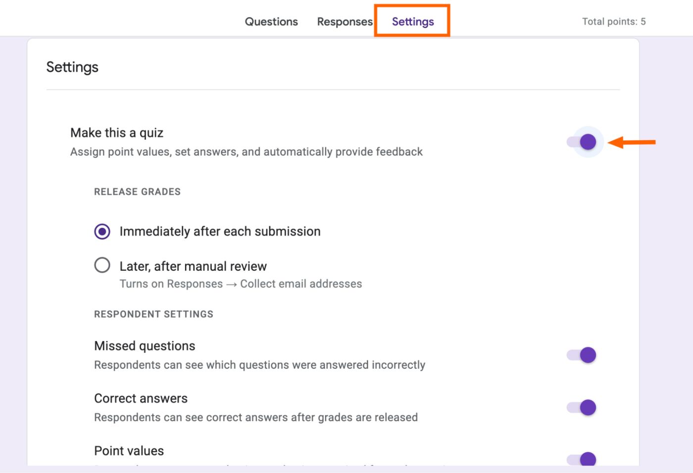 How to create a quiz in Google Forms.