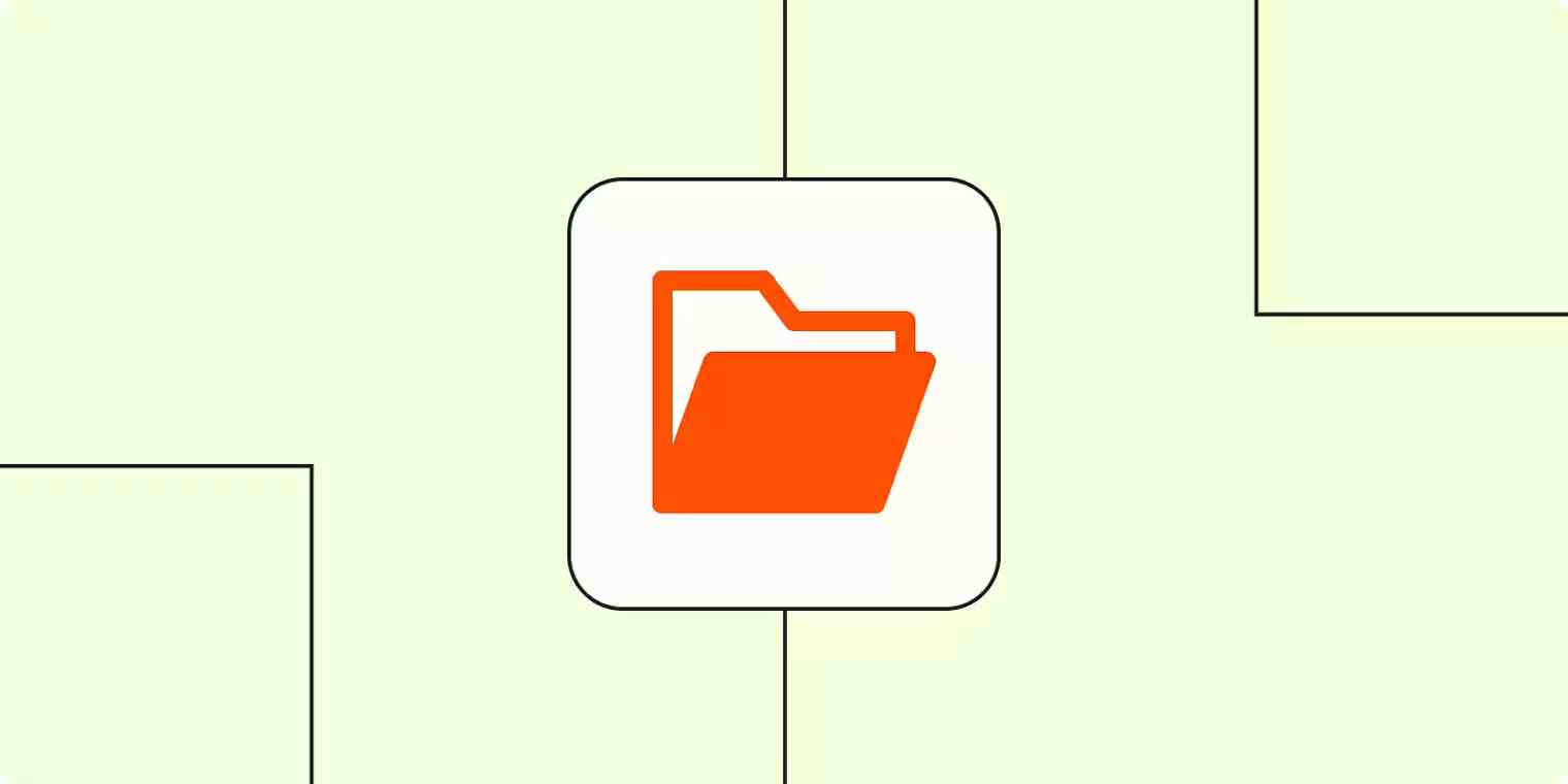 File storage logo on a yellow background