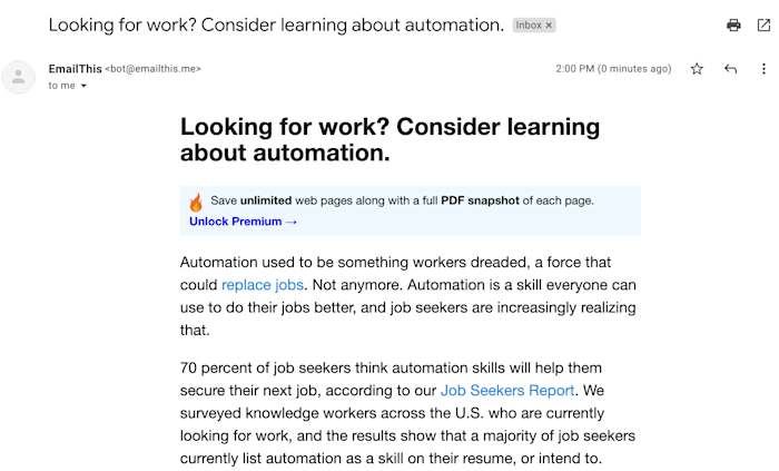 EmailThis screenshot in Gmail