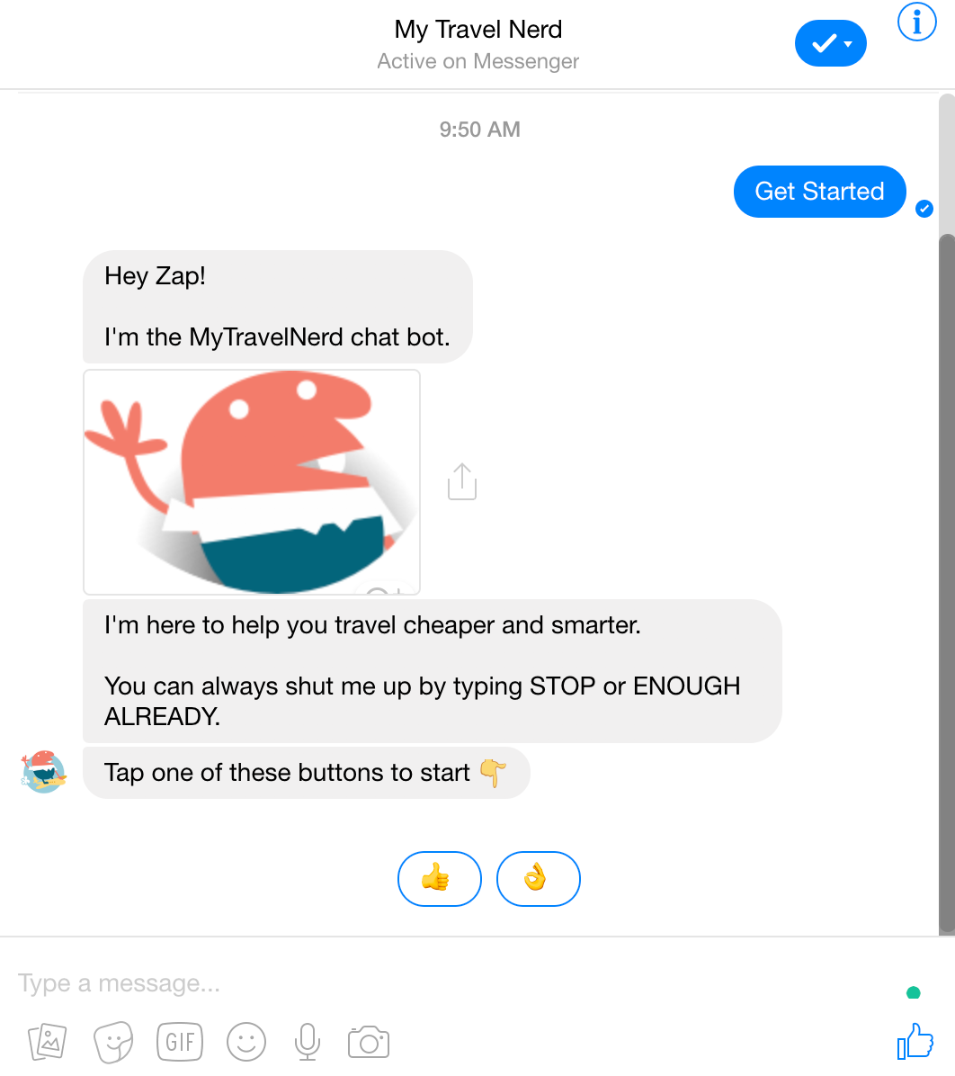 MyTravelNerd chatbot