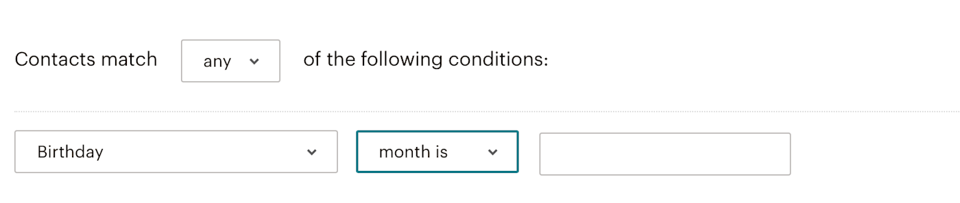 Segmenting by birthday in Mailchimp