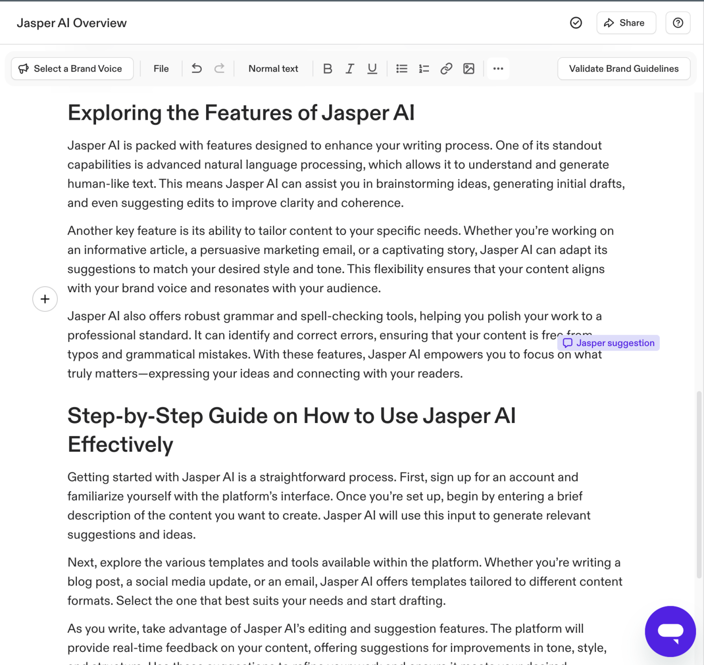 The outputs from Jasper's blog post conclusion paragraph template based on Juliet's inputs